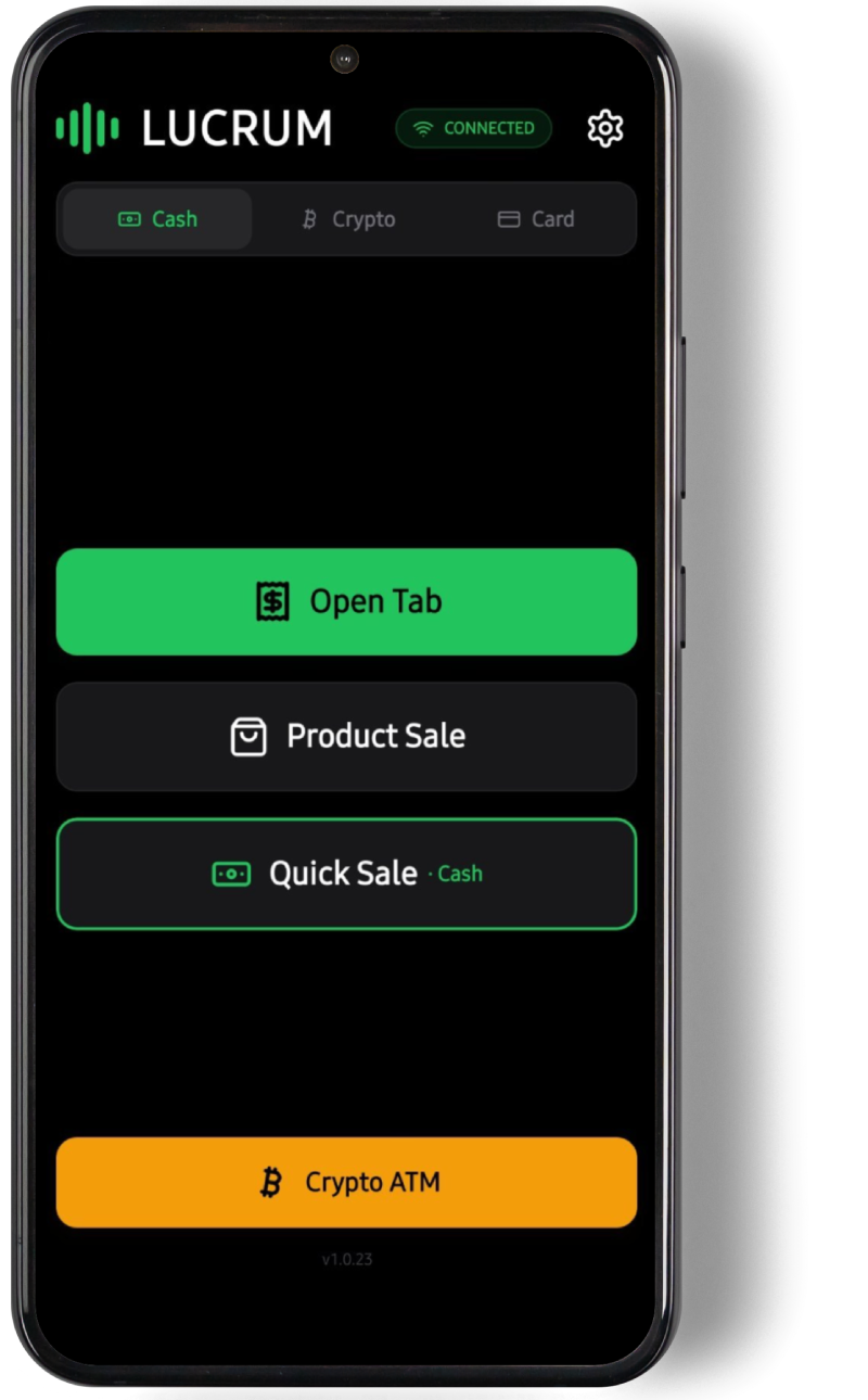 Phone with Lucrum UI