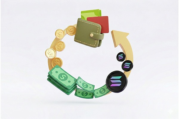 Wallet with money 3d illustration